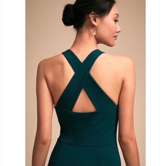 BHLDN KLARA lined long DRESS IN PINE 🌲 GREEN NWOT - Picture 3 of 8